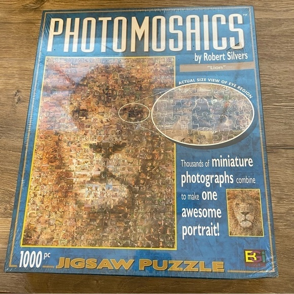 Photomosaic Lion Jigsaw Puzzle by Robert Silvers NEW 1000 Pieces - Picture 1 of 7